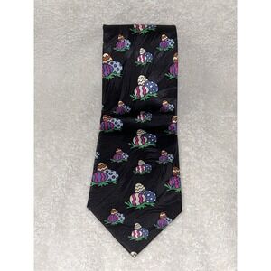 Keith Daniels‎ Easter Egg Novelty Necktie Silk Black Holiday Party